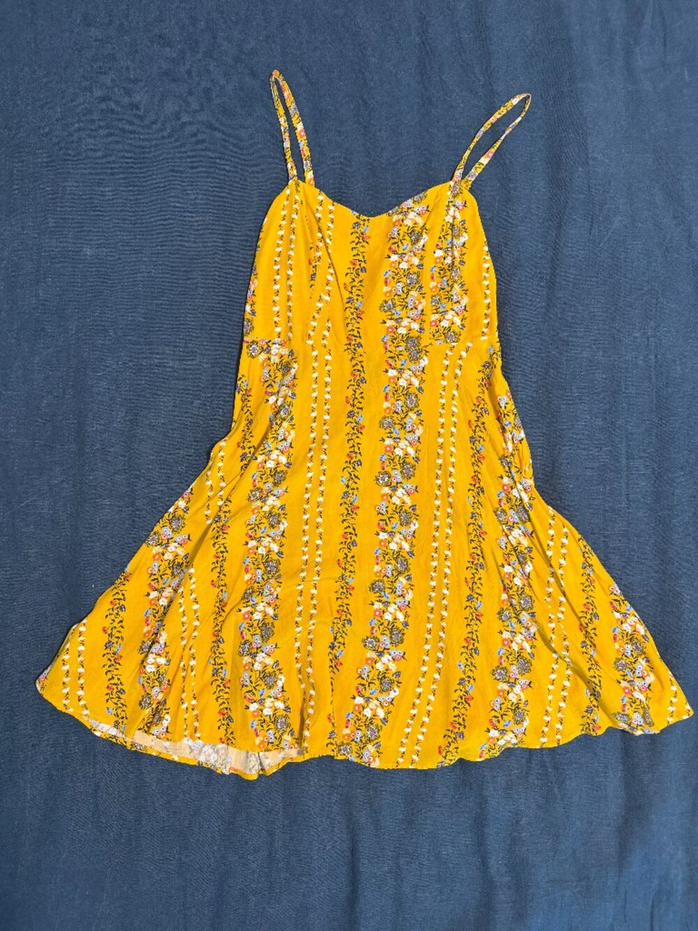 Old Navy Yellow Floral Smocked Sundress Fit & Flare Mini Size S